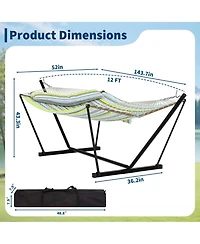 GarveeLife 12Feet 2 Person Outdoor Hammock with Stand Heavy Duty 450lb Capacity, Weather-Resistan Portable Carry Bag Perfect for Patio, Garden