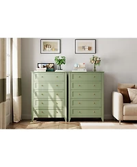 gaomon 5 Drawer Dresser for Bedroom, Dresser with Deep Drawers and Metal Knobs, Tall Modern Wooden Chests of Drawers for Entryway, Hallway