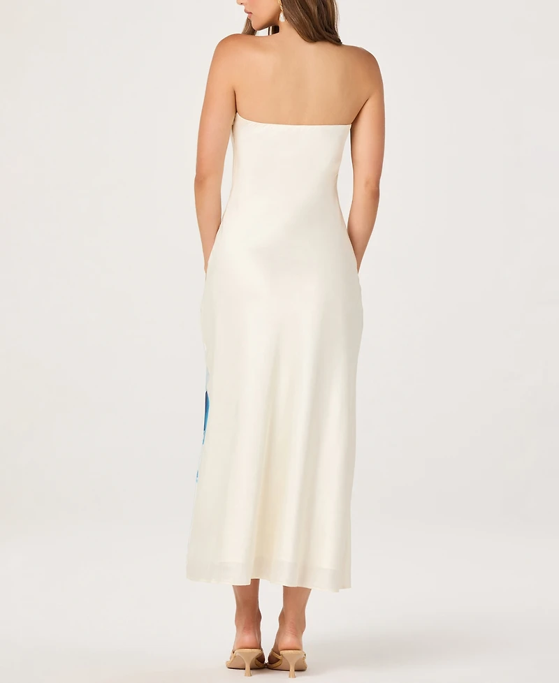 Astr the Label Women's Annabeth Printed Strapless Midi Dress