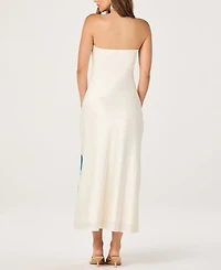 Astr the Label Women's Annabeth Printed Strapless Midi Dress