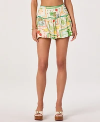Astr the Label Heidi Women's Printed High-Rise Mini Shorts