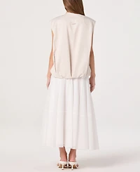 Astr the Label Women's Radley Band Collar Sleeveless Cargo Vest Jacket