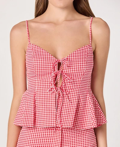 Astr the Label Women's Alma Sweetheart Neck Sleeveless Peplum Top