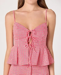 Astr the Label Women's Alma Sweetheart Neck Sleeveless Peplum Top