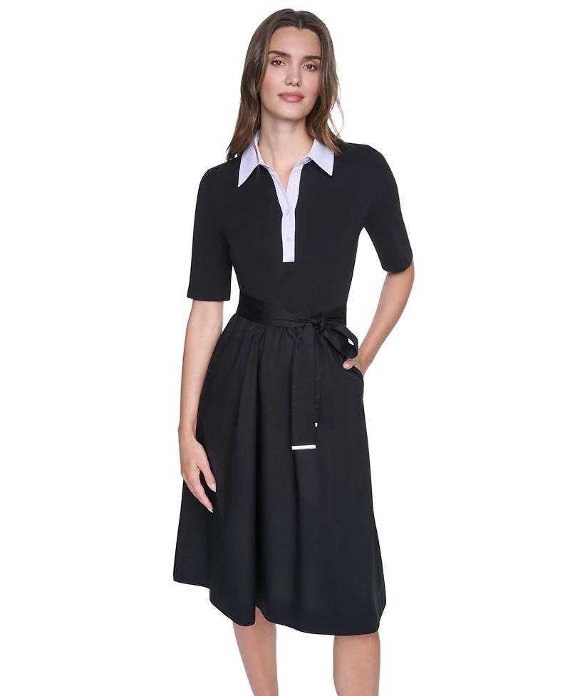 Dkny Women's Collared Short-Sleeve Shirt Dress