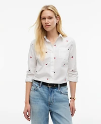 Tommy Hilfiger Women's Printed Roll-Tab Collared Shirt