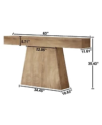 Slickblue 63" Farmhouse Console Table with Trapezoid Base