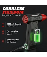 Bullseye Air Blaster Portable 130,000 Rpm 4000mAh Compressed Air Rechargeable Electric Duster
