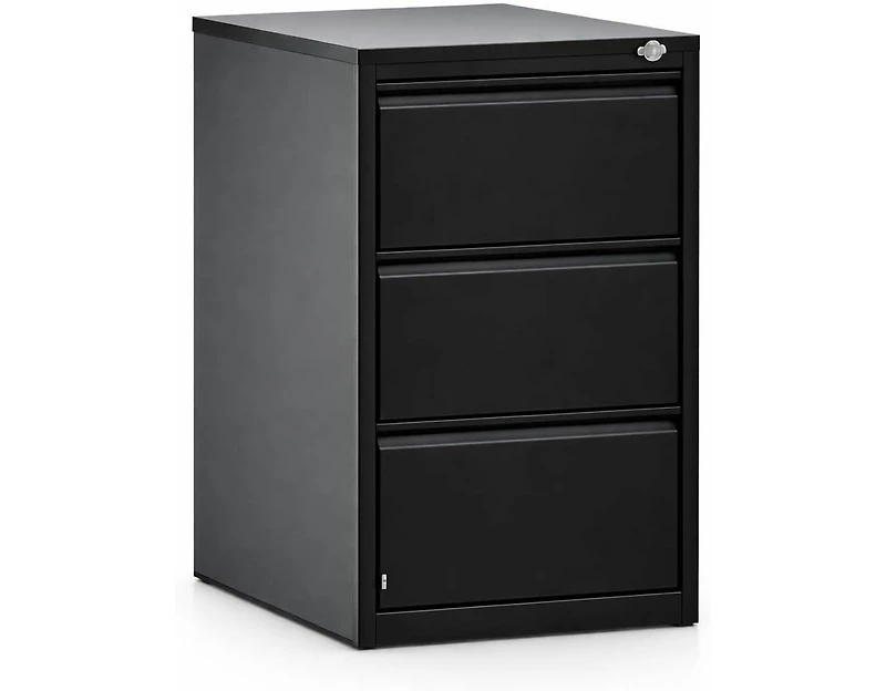 gaomon Lockable Side-Pull Filing Cabinet, 3-Drawer Metal Filing Cabinet, Office Storage Cabinet, Steel File Organizer, Suitable for Letterhead