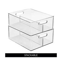 iDesign Divided Pantry Bin with Handles for Fridge or Pantry - Set of 4