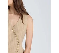 Kenneth Cole Women's Curved Front Striped Mini Dress