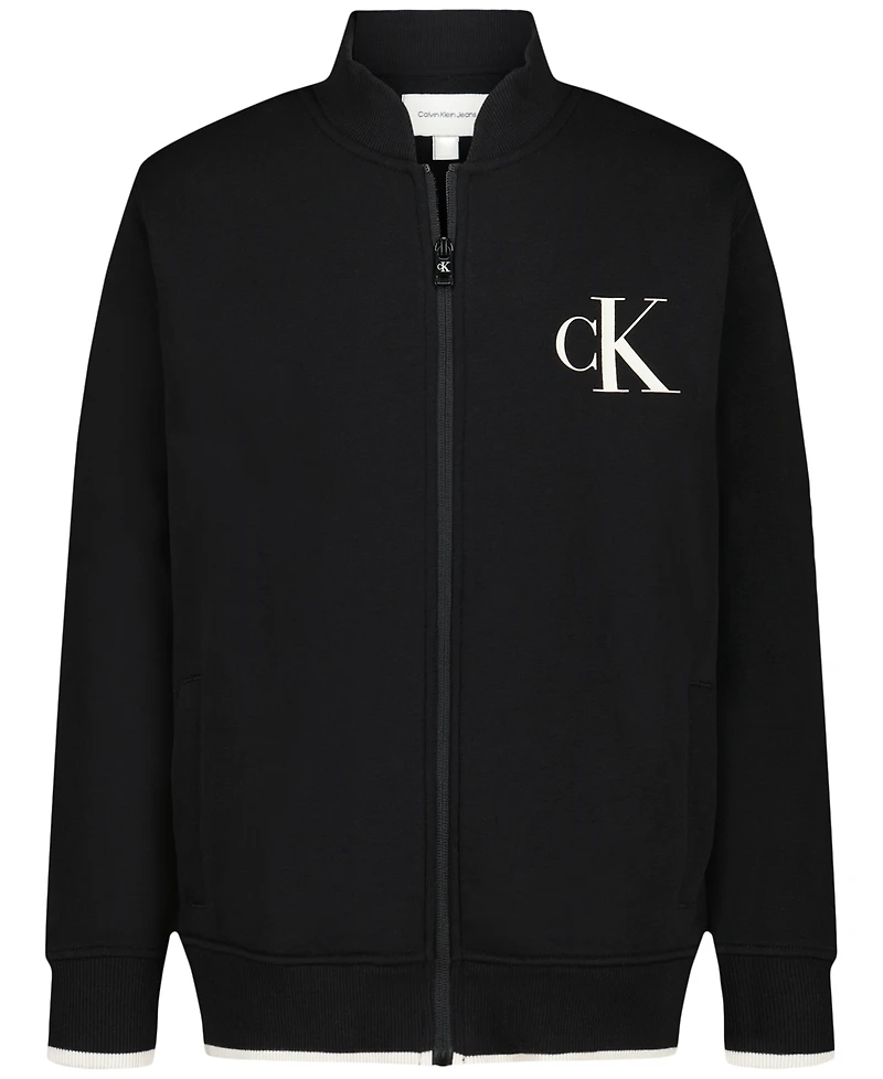 Calvin Klein Boys' 8-20 Long-Sleeve Bomber Sweatshirt
