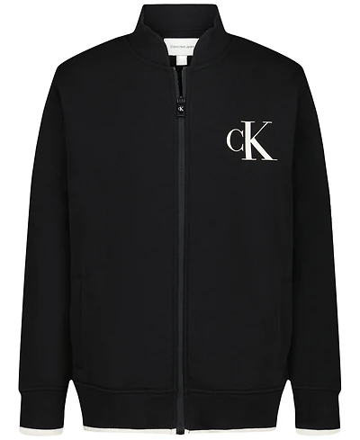 Calvin Klein Boys' 8-20 Long-Sleeve Bomber Sweatshirt