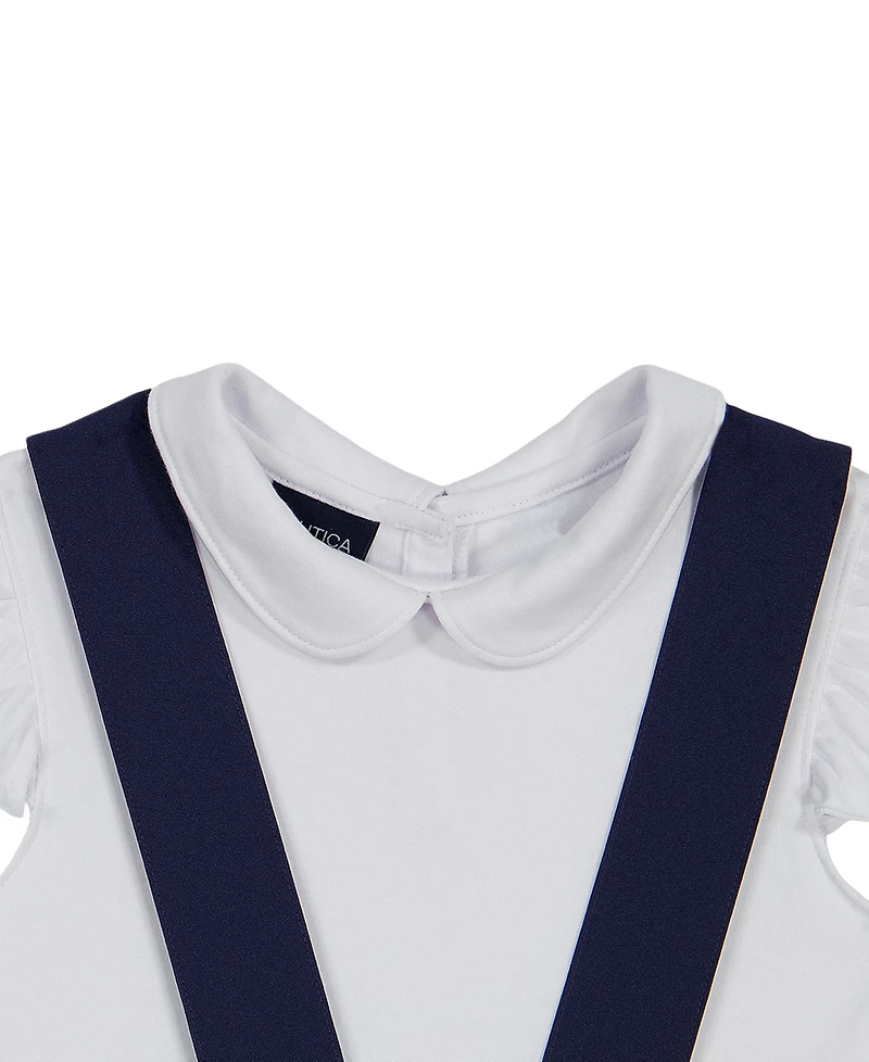 Nautica Girls' 4-6X Short-Sleeve Pindafore Dress