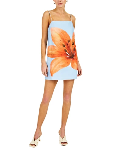 Line & Dot Women's Avah Floral Printed Square Neck Dress