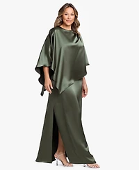Xscape Plus Crewneck Satin Overlay Ball Gown