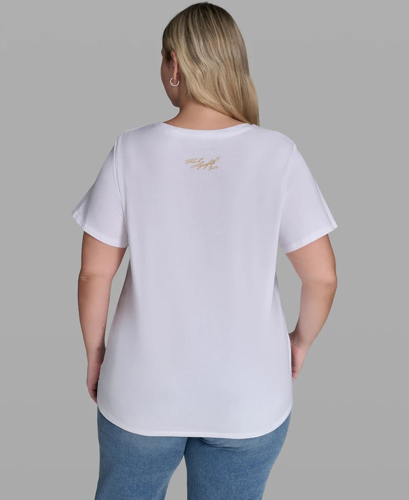 Karl Lagerfeld Paris Plus Script Bonjour T-Shirt