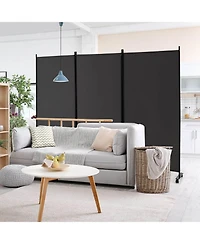 sumyeg 3-Panel Folding Room Divider with Lockable Wheels for Flexible Space Separation