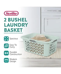 Sterilite Laundry Basket, 2 Bushel Plastic Hamper with Handles, Mint, 6 Pack
