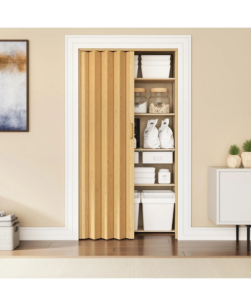 sumyeg With Pvc Foldable Accordion Door Room Divider for Indoor Space Separation and Privacy Use