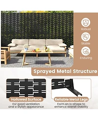 sumyeg Metal Privacy Screen Freestanding Fence Panel for Indoor Outdoor Use
