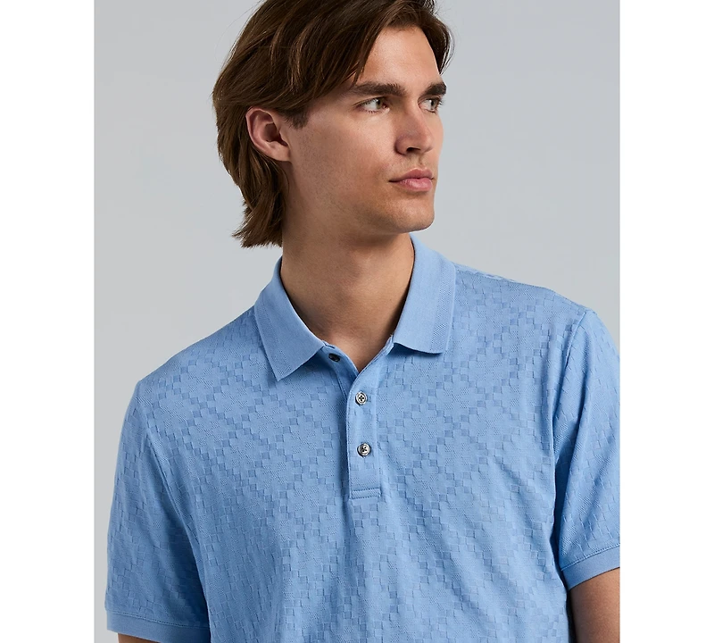 Perry Ellis Men's Jacquard Geo Texture Polo Shirt