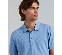 Perry Ellis Men's Jacquard Geo Texture Polo Shirt