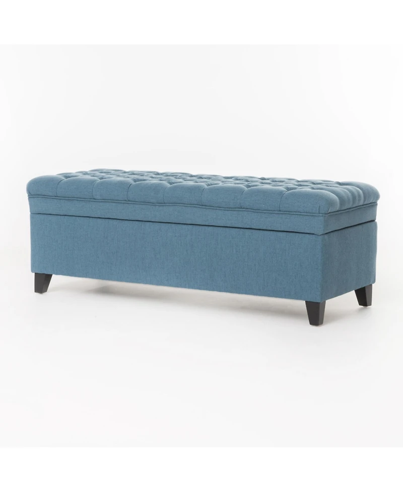 flynama Navy Blue Storage Ottoman