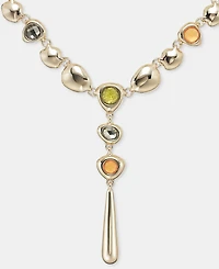 Anne Klein Stone Pebble Lariat Necklace, 16" + 3" extender