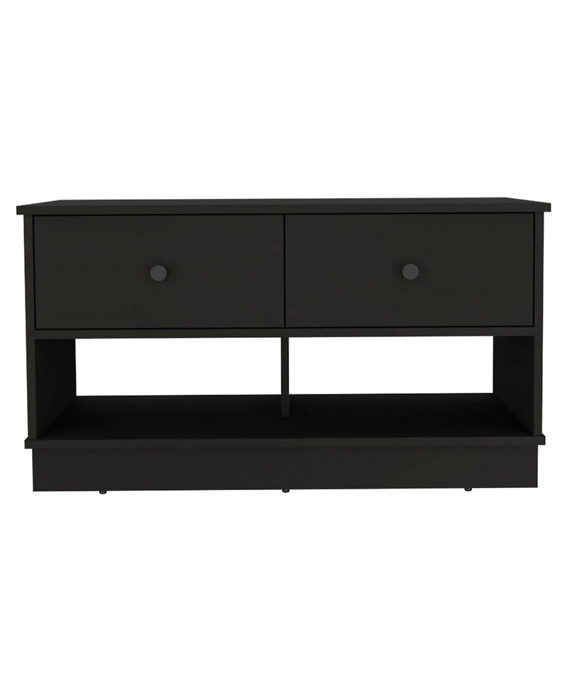 Flynama Storage Bench with 2 Open Shelves and 2 Drawers