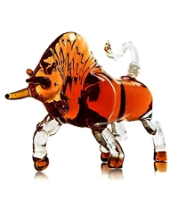 The Wine Savant Charging Bull Head Down 34 oz. Whiskey Decanter