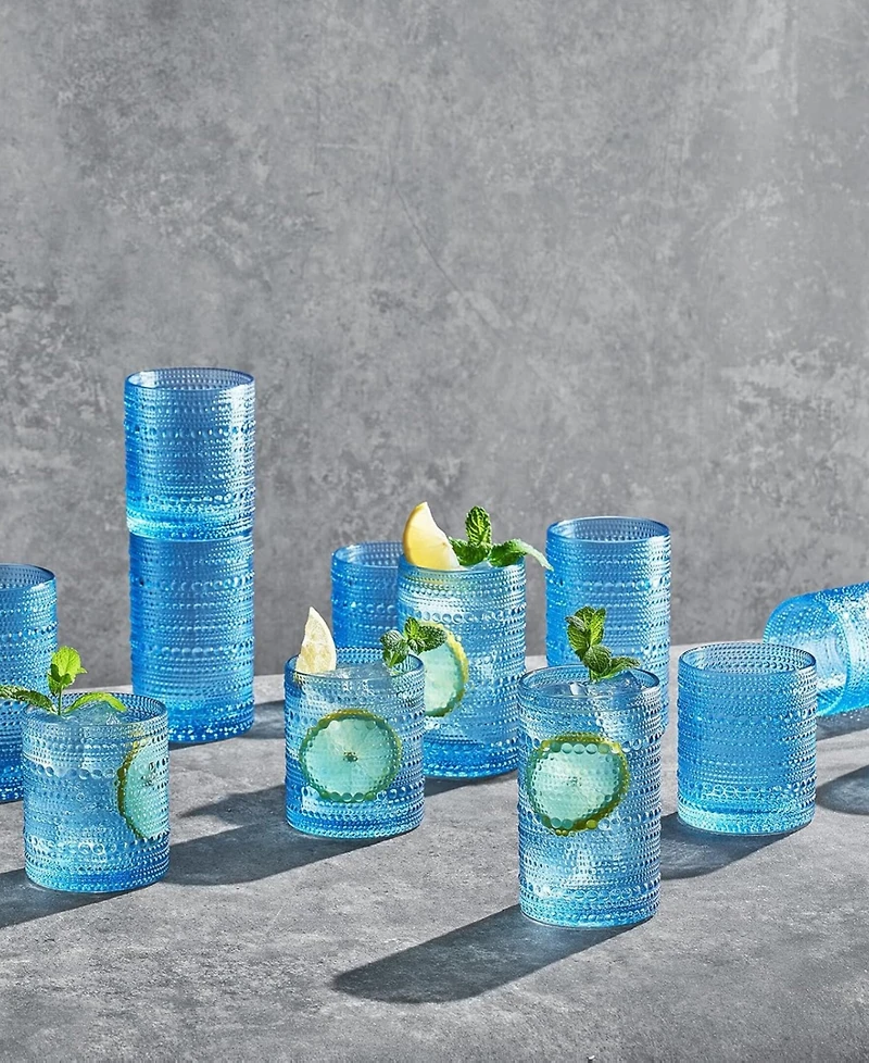 The Wine Savant Hobnail Beaded Highball Tumbler Glasses, Set of 12