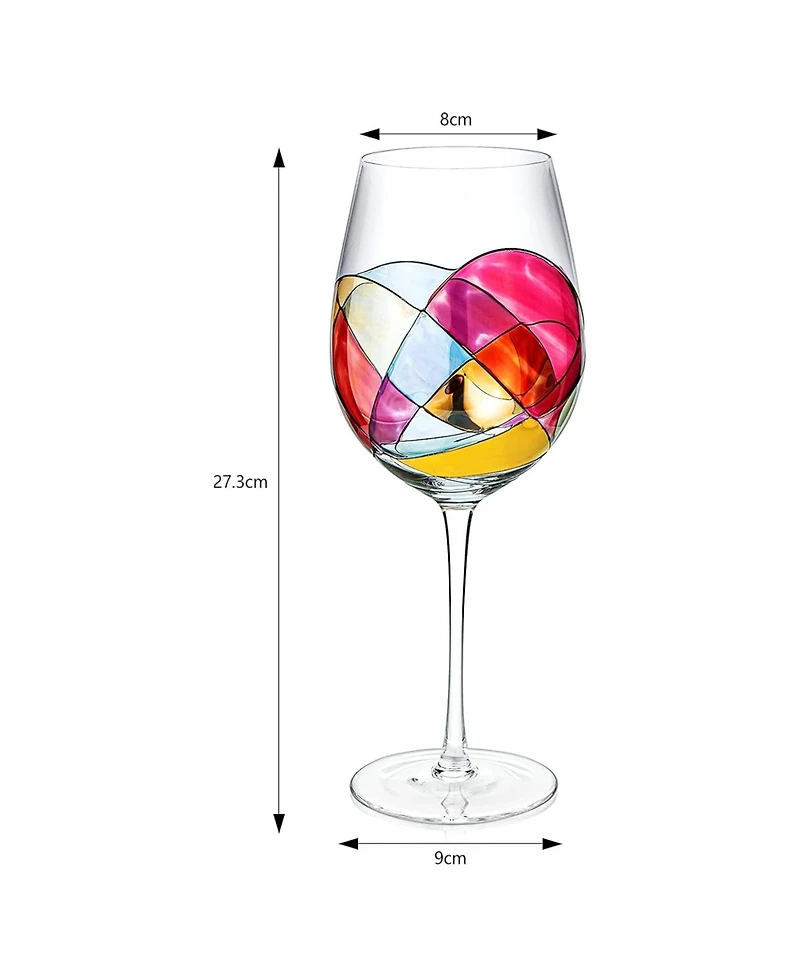 The Wine Savant Artisanal Hand Painted Wine Glasses, Set of 2