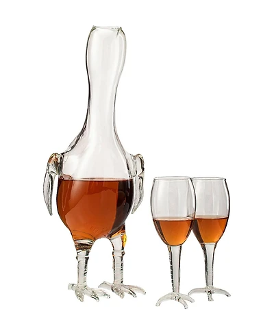 The Wine Savant Chicken Shaped 17 oz. Decanter Set