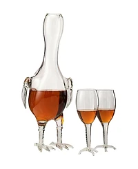 The Wine Savant Chicken Shaped 17 oz. Decanter Set