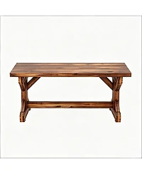 flynama Backless Outdoor Fir Wood Park Bench, 45" Wide
