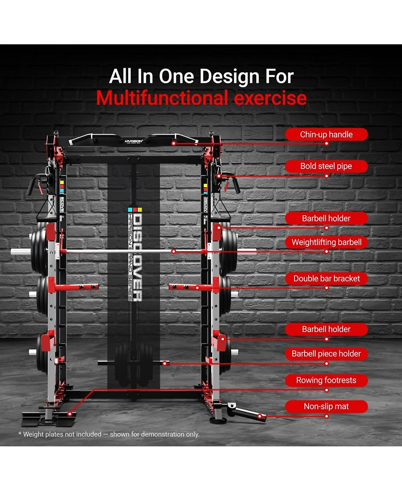 Harison All-in-One Power Rack with Chin-Up and Rowing Fitness System (Hrm-G30816)