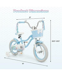 Gymax Kids Bike Toddler Bicycle w/Training Wheels Hand and Coaster Brakes Handlebar