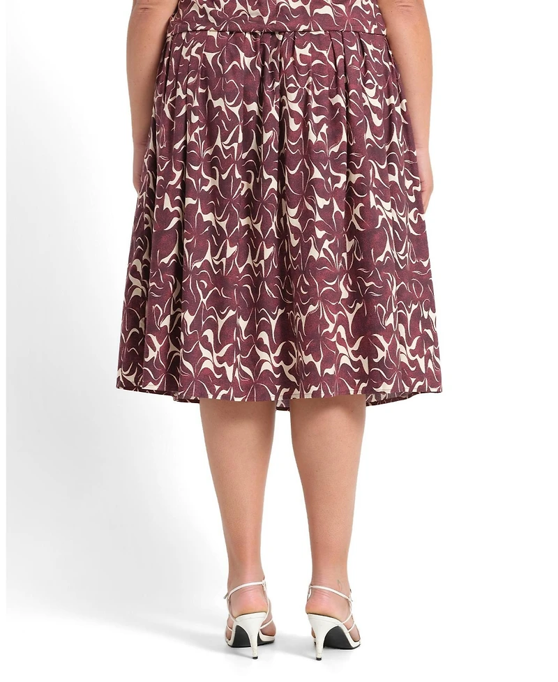 Estelle Women's Brinley A-line Pleated Print Midi Skirt