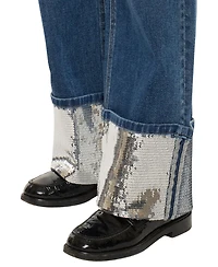 KanCan Women's Usa Juniors' Mid-Rise Wide-Leg Jeans