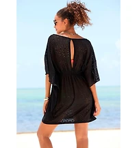Lascana Women's Flowy Lace Cover up Beach Dress