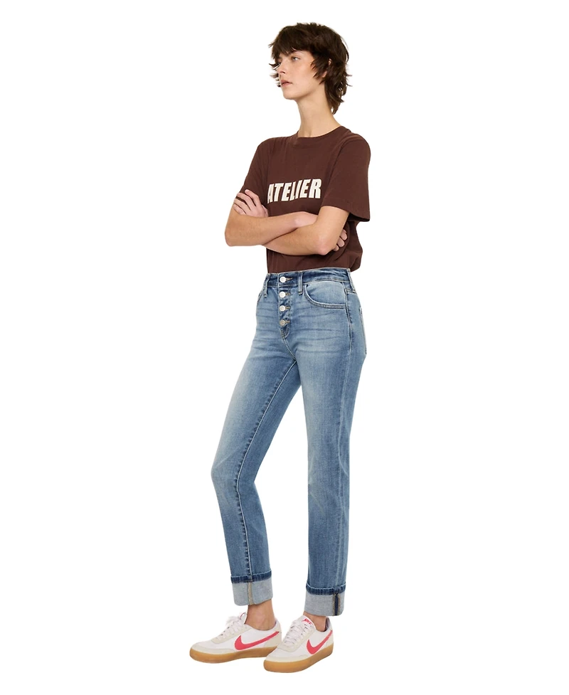 KanCan Women's Noelle Essentials High Rise Skinny Straight Jeans