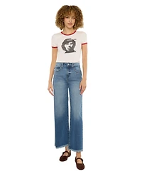 KanCan Women's Aruli Essentials High-Rise Crop Wide-Leg Jeans