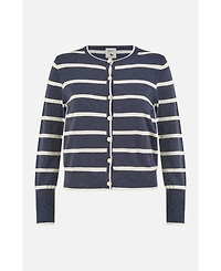 Yumi Women's Long Sleeve Round Neck Cardigan