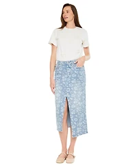 KanCan Women's Hibiscus High Rise Midi Skirt