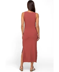 Pinkblush Maternity Taupe Ribbed Side Slit Tank Dress