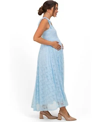 Pinkblush Maternity Sleeveless Lace Maxi Dress