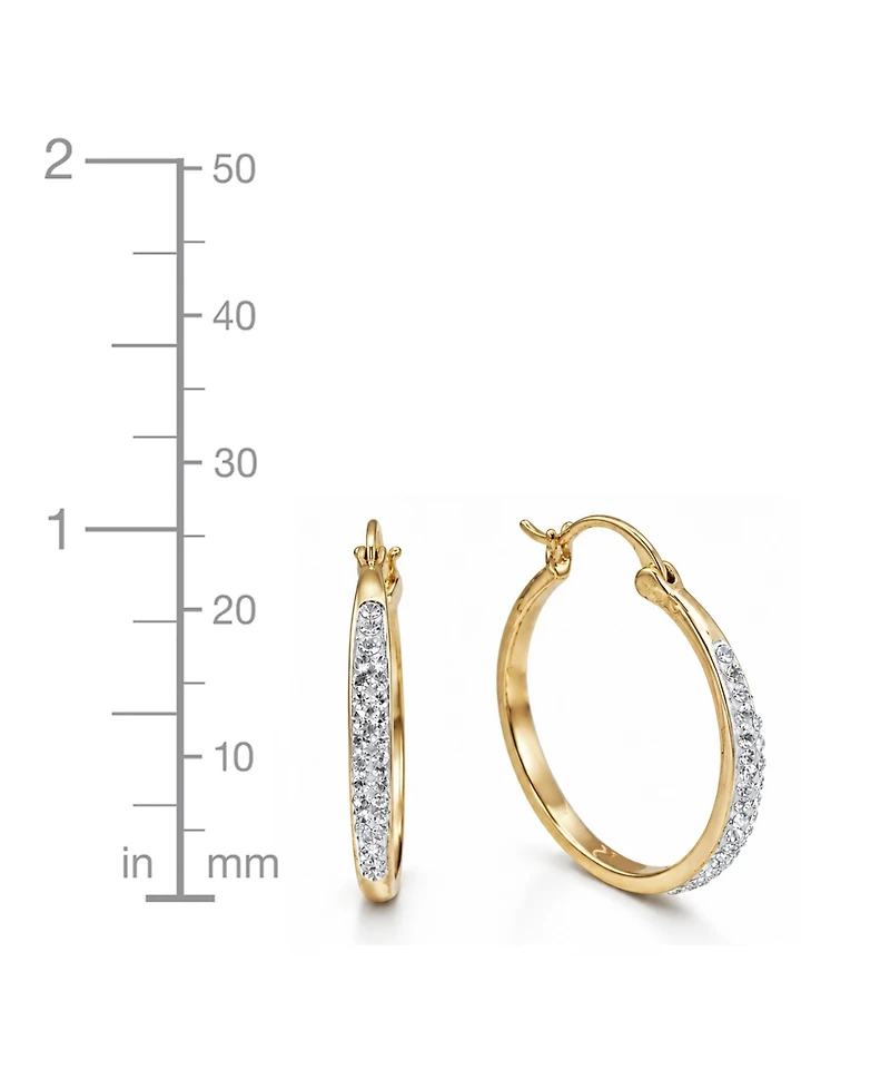 And Now This Clear Crystal C Hoop & Click Top Earring Set Gold Plate or Silver