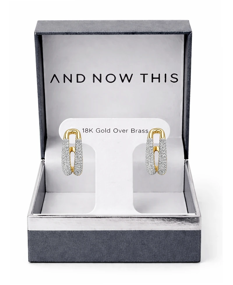 And Now This Clear Crystal Double Hoop Earrings
