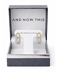 And Now This Clear Crystal Double Hoop Earrings